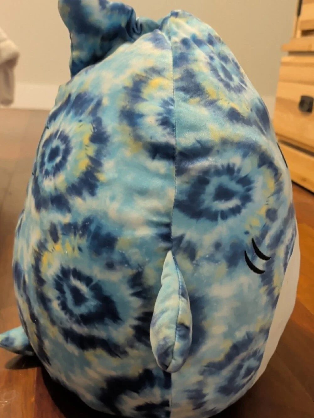 Squishmallows Blue Tie-Dye Shark Plush Pillow